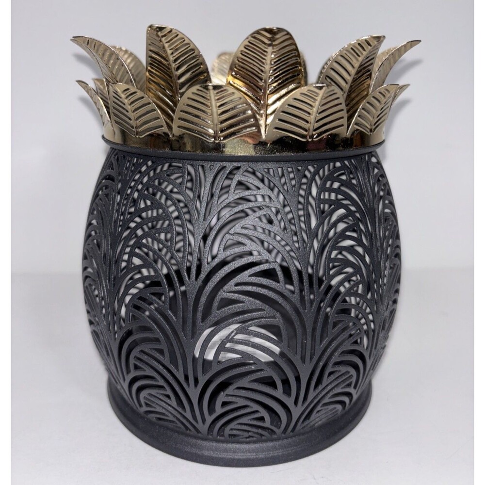 Bath & Body Works Black Pineapple Luminary 3 Wick Candle Holder NEW